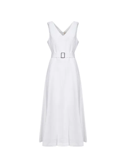 Blanca Vita V-neck flared dress White APRED3792