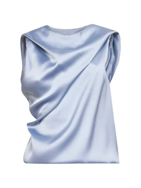 Blanca Vita asymmetric draped top Blue TAFOLY4762POLVERE