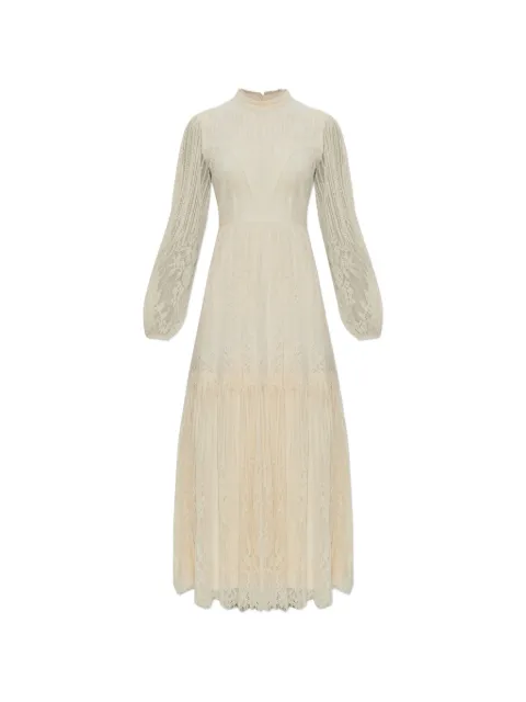 AllSaints Lillian ruffled midi dress Neutrals W081DE