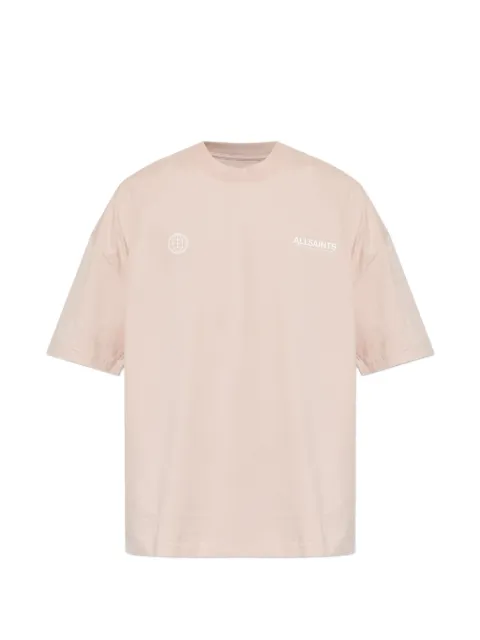 AllSaints Emblem logo-print drop-shoulder T-shirt Pink M006PE