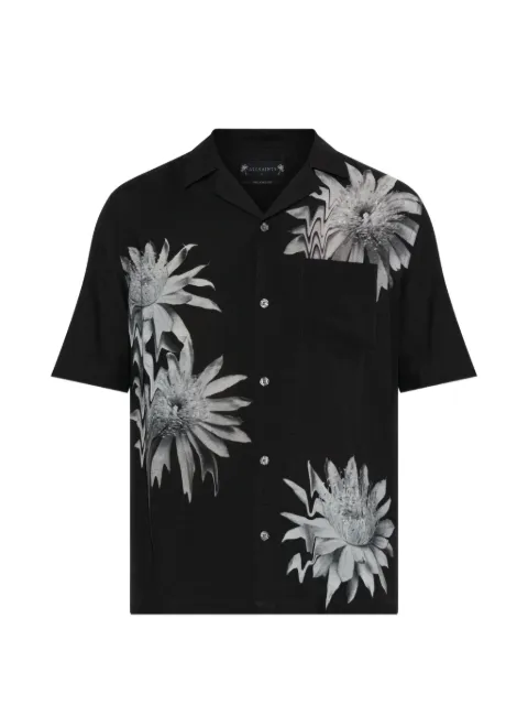 AllSaints floral-print shirt Black M046SE