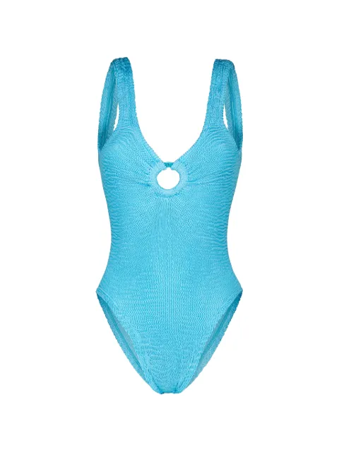 PARAMIDONNA Romana textured swimsuit Blue SS26RAQB