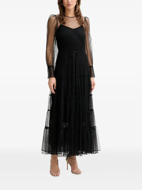 TWINSET lace-trim polka-dot maxi dress Black 261TP2770