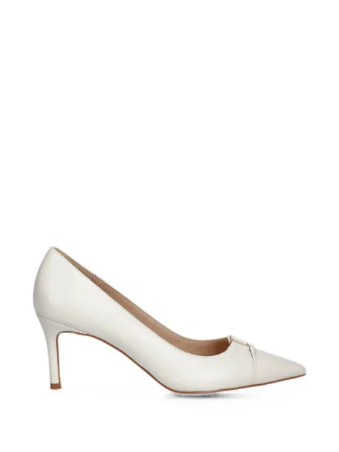 TWINSET logo-plaque pointed-toe pumps White 261TCP032