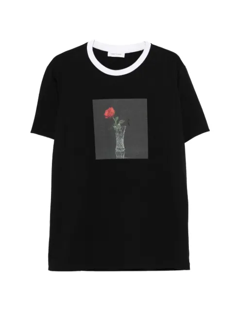 Ernest W. Baker round-nek rose-print T-shirt Black TS03F01
