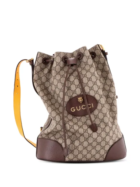Gucci Pre-Owned Neo Vintage Drawstring Bucket GG Coated Canvas Large backpack Brown RJ5X2O81C83E6TSJ