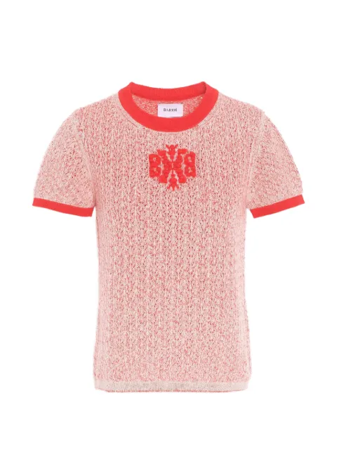 Barrie logo-patch cashmere top Red C334728