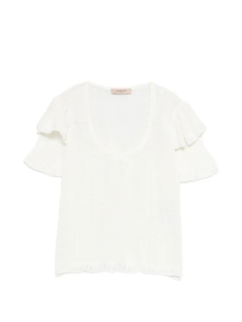 TWINSET ruffled T-shirt White 261TT3051