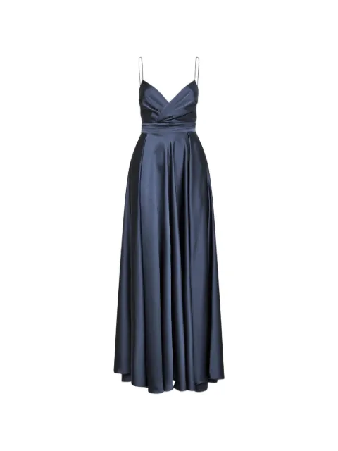 Blanca Vita draped V-neck dress Blue ALDI4762PIOMBO