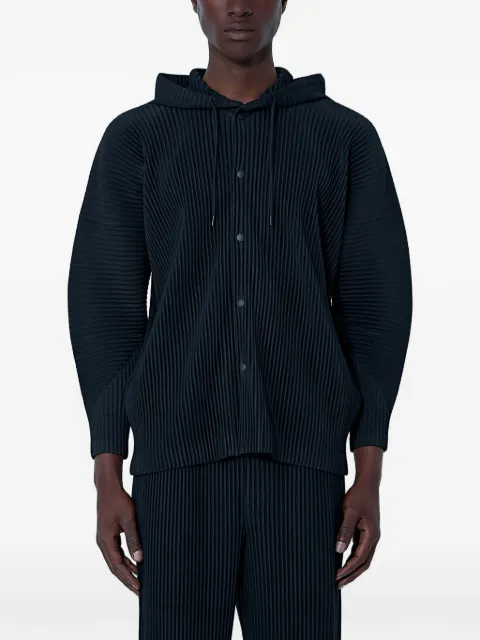 Homme Plissé Issey Miyake pleated-design hooded jacket Black HP66JC02115