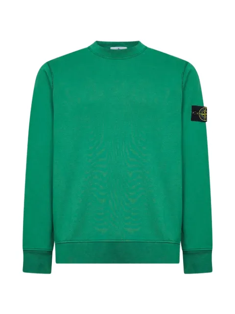 Stone Island 6100060 organic cotton fleece sweatshirt Green L1S156100060S0051