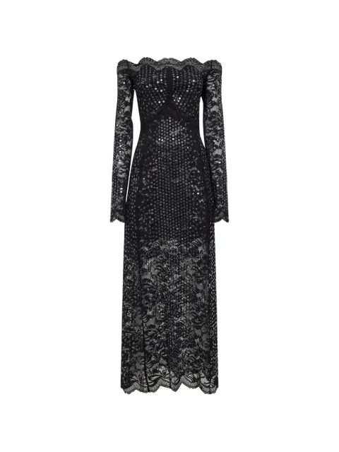 Rabanne sequin-embroidered scalloped dress Black 26PJRO237PA0170P001