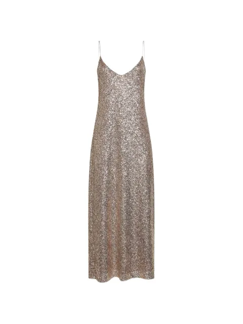 Blanca Vita embroidered sequin V-neck dress Gold ALYTEA6334ORO
