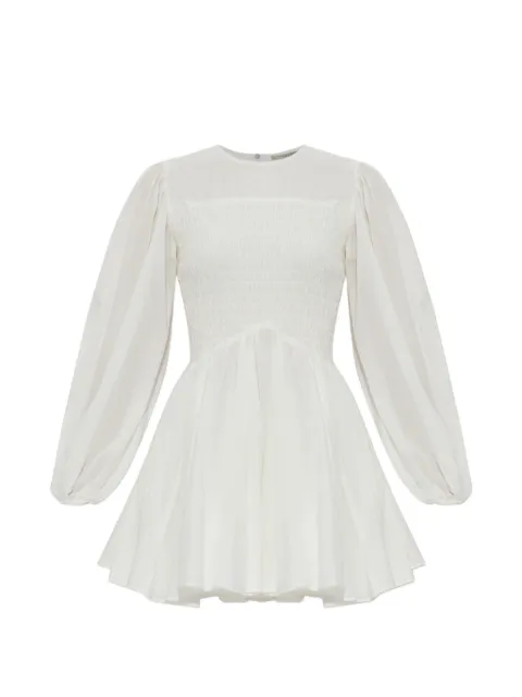 AllSaints Chia smocked mini dress White W014DE