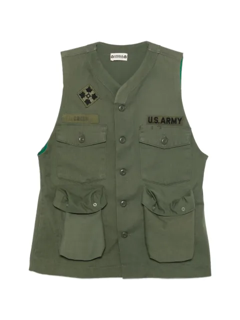 A.N.G.E.L.O. Vintage Upcycling upcycled buttoned vest Green AU390ARA