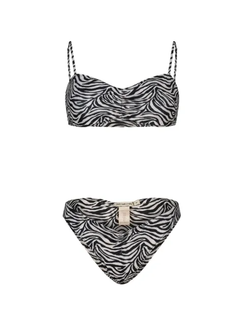 PARAMIDONNA Chica zebra print two piece swimsuit White SS26CZEB