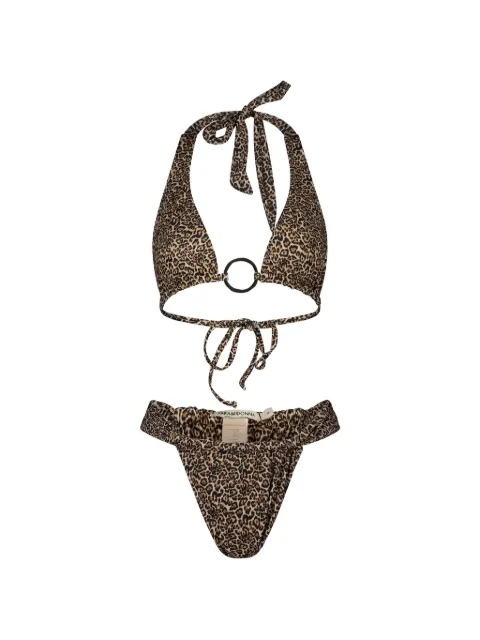 PARAMIDONNA Mirla leopard print two pieces swimsuit Brown SS26MLEO