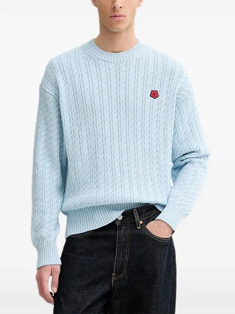 Kenzo floral-appliqué sweater Blue FG55PU7703LK