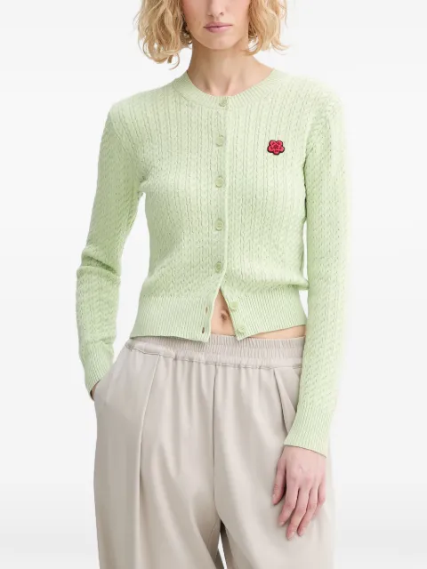 Kenzo Boke Flower cable-knit cardigan Green FG52CA7273LK