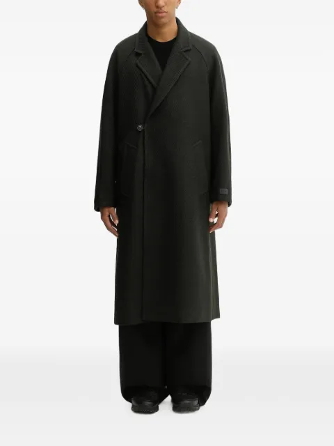 Kenzo textured single-breasted coat Green FF65MA0529PM