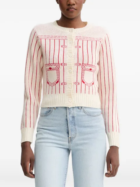 Kenzo Trompe l'œil striped buttoned cardigan Neutrals FG52CA7353DH