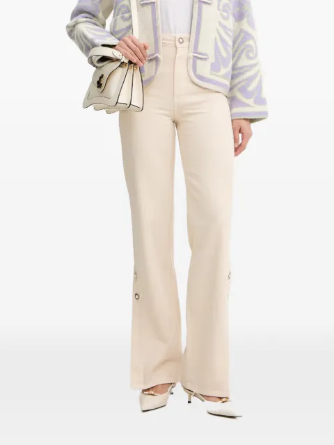 TWINSET eyelet-embellished slit-hem jeans Neutrals 261TP211B