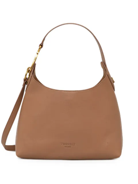 TWINSET small logo-debossed leather tote bag Brown 261TB7132
