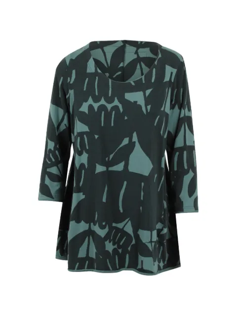 Black Label floral-print flared tunic Green 3470501