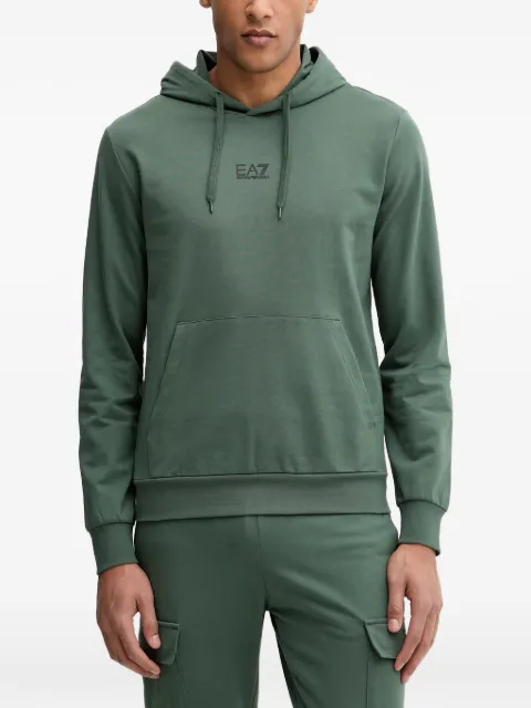 Ea7 Emporio Armani logo-detail drawstring hoodie Green 8NPM32PJVRZ