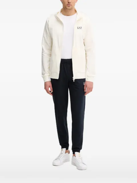 Ea7 Emporio Armani logo-print zip-up hoodie Neutrals 8NPV63PJVRZ
