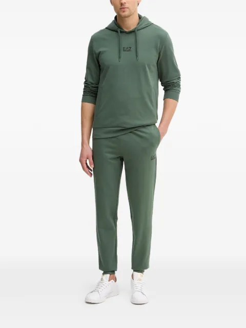 Ea7 Emporio Armani drawstring logo-detail hoodie Green 8NPV64PJVRZ