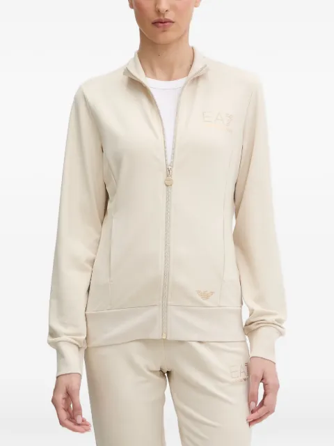 Ea7 Emporio Armani logo-detail zip-up sweatshirt Neutrals TJ9RZ8NTM43