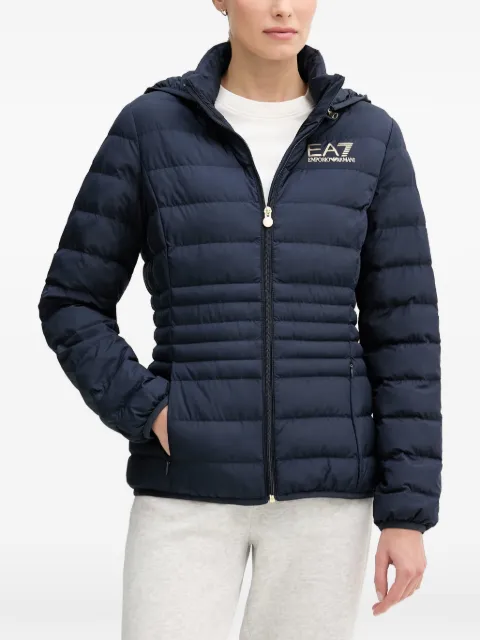 Ea7 Emporio Armani quilted hooded jacket Blue TNF8Z8NTB23