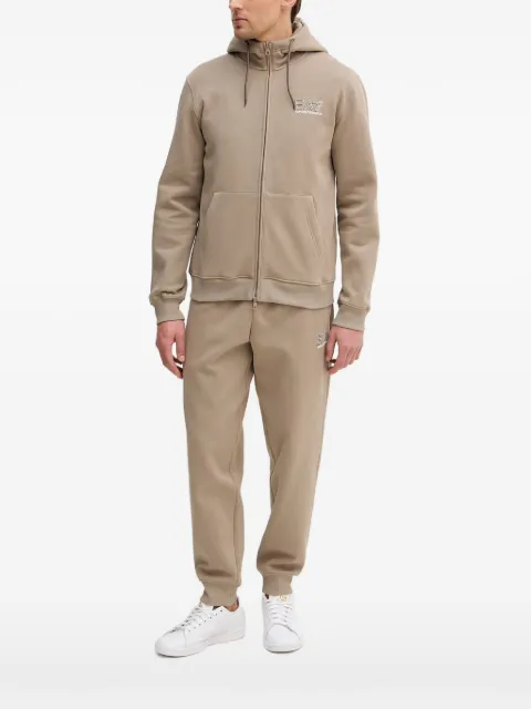 Ea7 Emporio Armani logo-print zip-up hoodie Neutrals 8NPV63PJVRZ