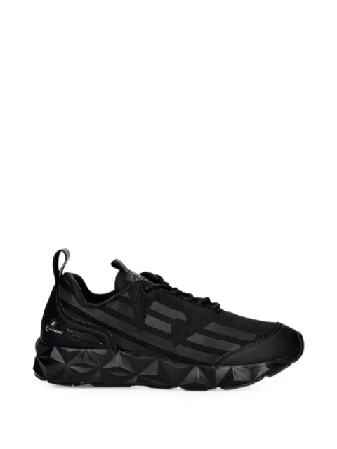 Ea7 Emporio Armani logo-print faceted-sole sneakers Black X8X217XK433