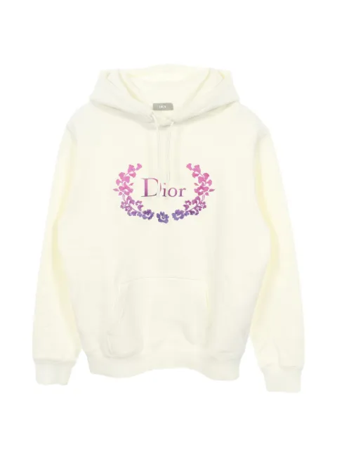 Christian Dior Pre-Owned 00s logo-embroidery pullover hoodie White 1050457