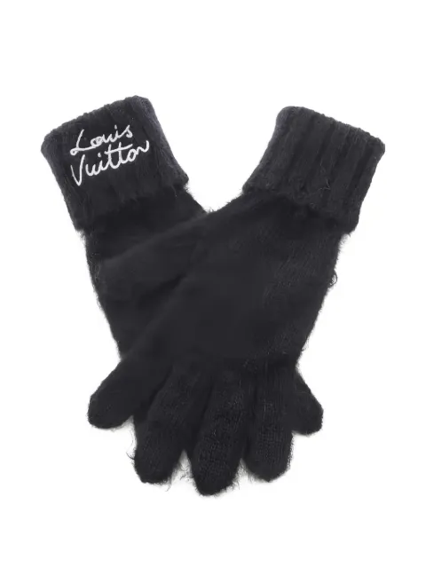 Louis Vuitton Pre-Owned 2025 script gloves Black 1048767HF4215