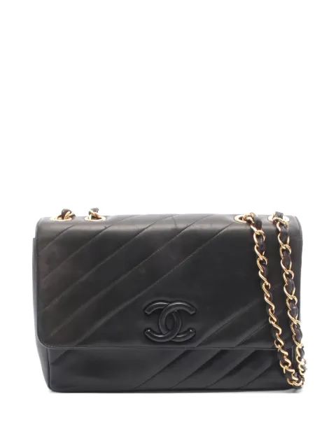 CHANEL Pre-Owned 1994-1996 Bias Stitch chain shoulder bag Black 10528893301884