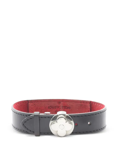 Louis Vuitton Pre-Owned 2003 Good Luck leather flower-motif bracelet Black 1043692SN0033