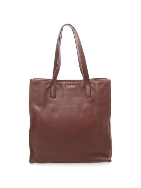 Miu Miu Pre-Owned 2000s leather tote bag Brown 1052759