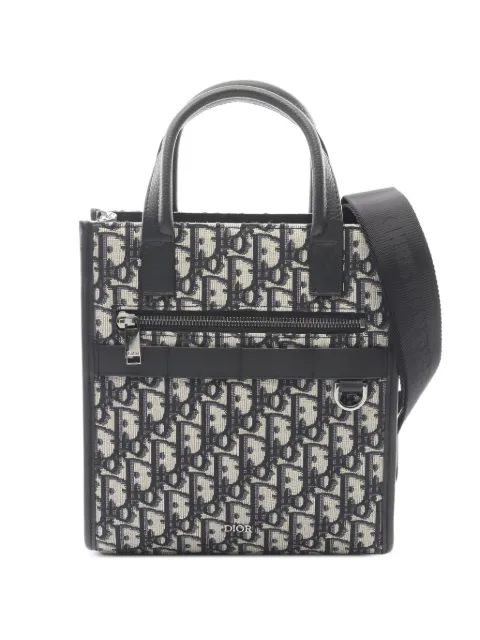 Christian Dior Pre-Owned Safari North-South Oblique leather tote bag Blue 1051087