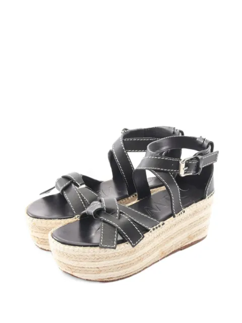 Loewe Pre-Owned 2010s Gate leather espadrilles sandals Black 1047259