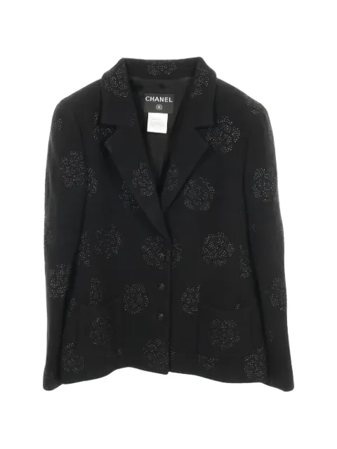 CHANEL Pre-Owned 1986 Camellia tweed jacket Black 1048786