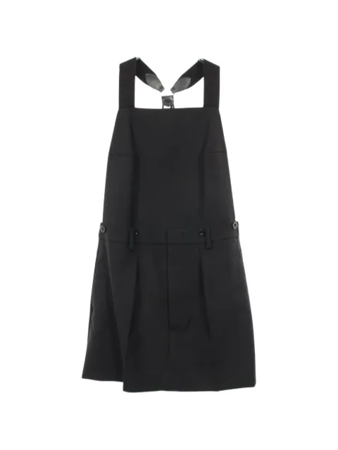 Prada Pre-Owned 2010s backless suspenders wool mini dress Black 1050079