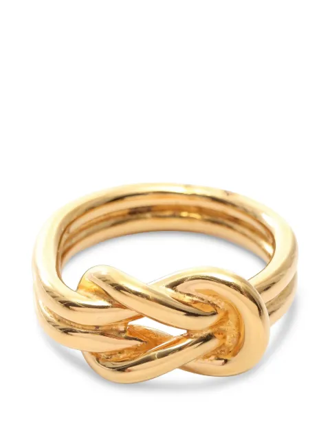 Hermès Pre-Owned Atame knot-detail scarf ring Gold 1047348
