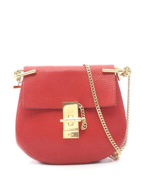 Chloé Pre-Owned 2000s Drew chain-strap leather shoulder bag Red 1051183