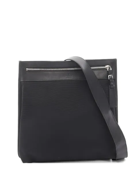 Gucci Pre-Owned 2000s leather-trim shoulder bag Black 1051162