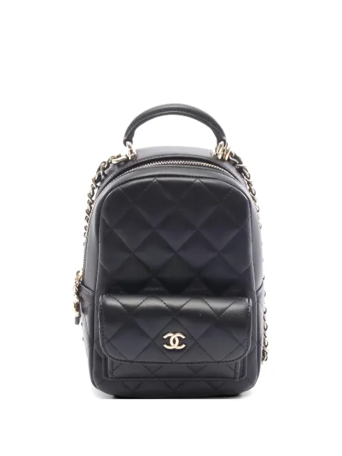 CHANEL Pre-Owned 2021 mini diamond-quilting backpack Black 1048311XP7EA623