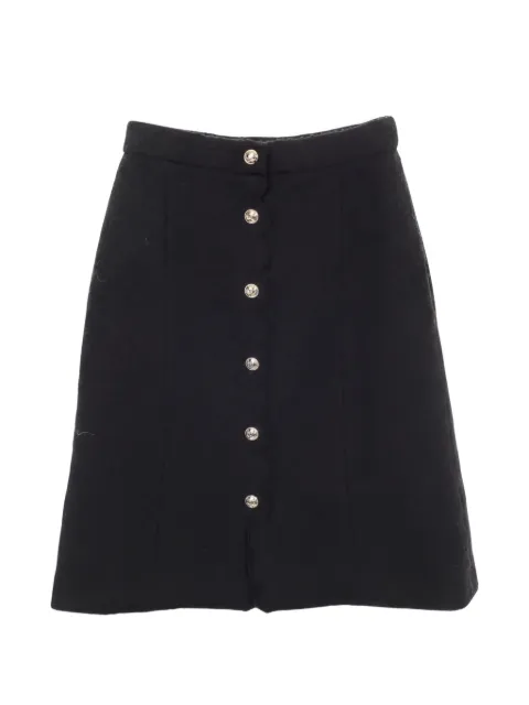 CHANEL Pre-Owned 1986-1988 buttoned mini skirt Black 1050471