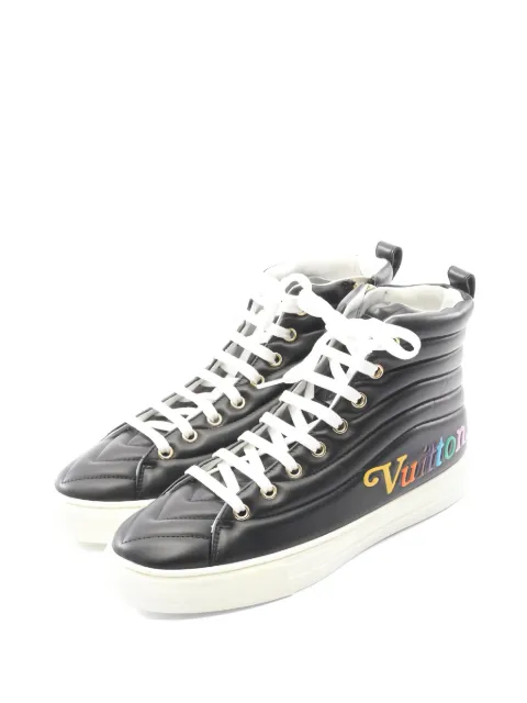 Louis Vuitton Pre-Owned 2019 Stellar Line high-top leather sneakers Black 1050475CL0149